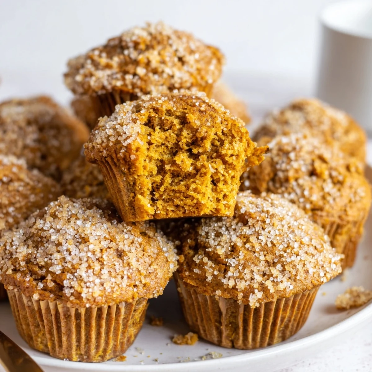 Warmly spiced pumpkin muffins with gingerbread flavors, ideal for festive treats and snacks.  