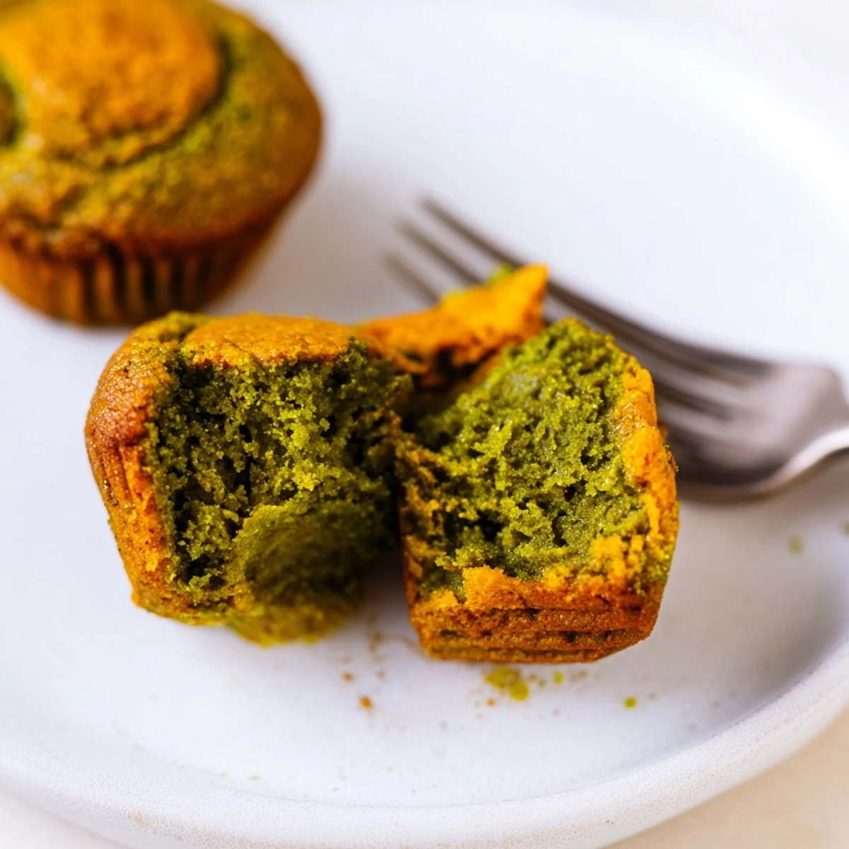 Delicious Matcha Pumpkin Muffin Butter Bites atop a cooling rack ready to savor.  