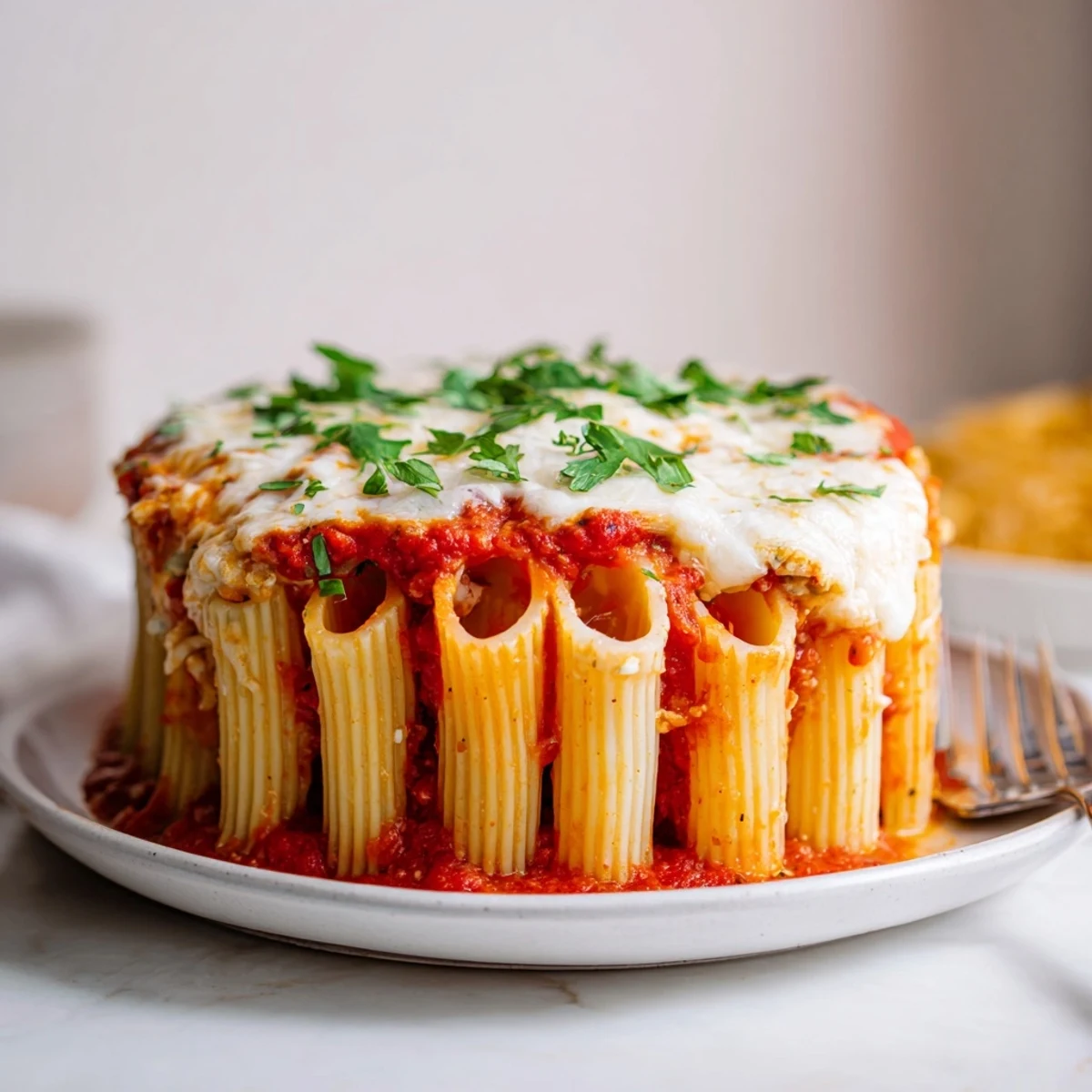 Rich Honeycomb Pasta Cake baked to perfection, filled with cheese and savory tomato.  