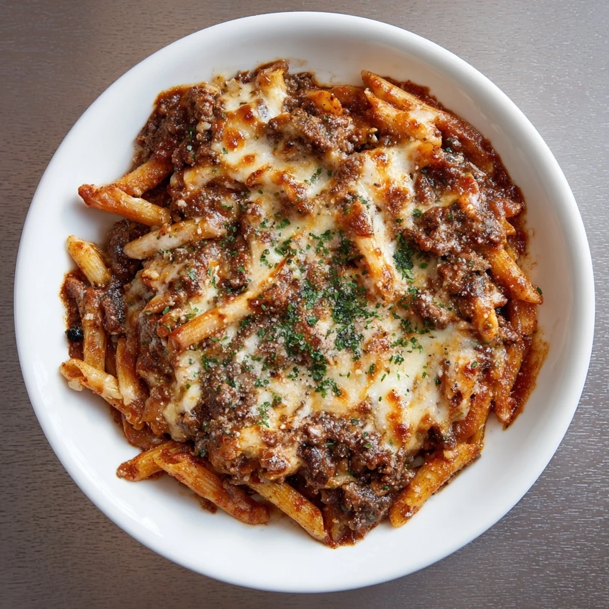 Cheesy Beef Penne Bake