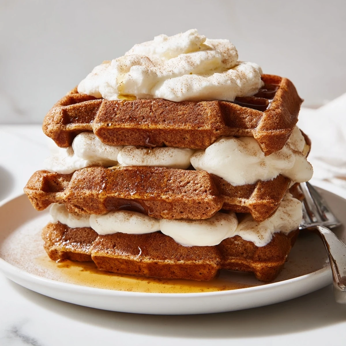 Express Gingerbread Waffle Stacks