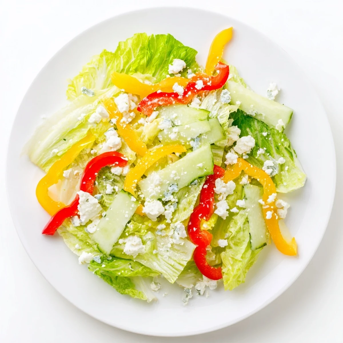 Refreshing close-up of the Bella Hadid Salad, with a zesty lemon dressing, ready to enjoy.
