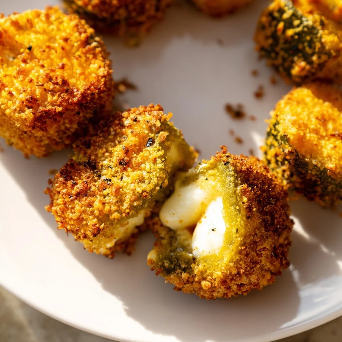 Golden-brown Crispy Chickle Bites, a delicious and easy appetizer, ready for dipping on game night.