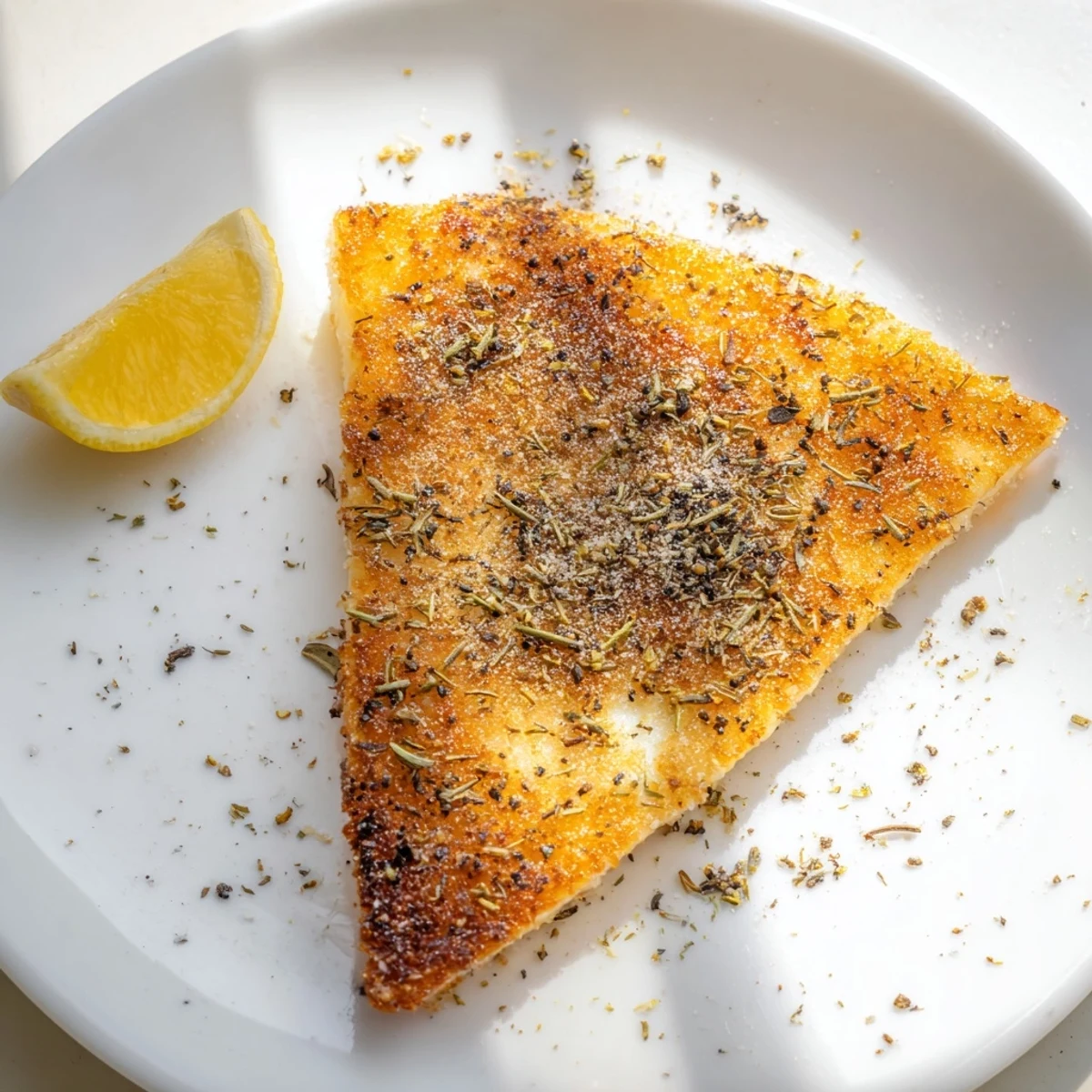 Golden-brown Greek saganaki cheese, crispy and sizzling, is ready with fresh lemon wedges.