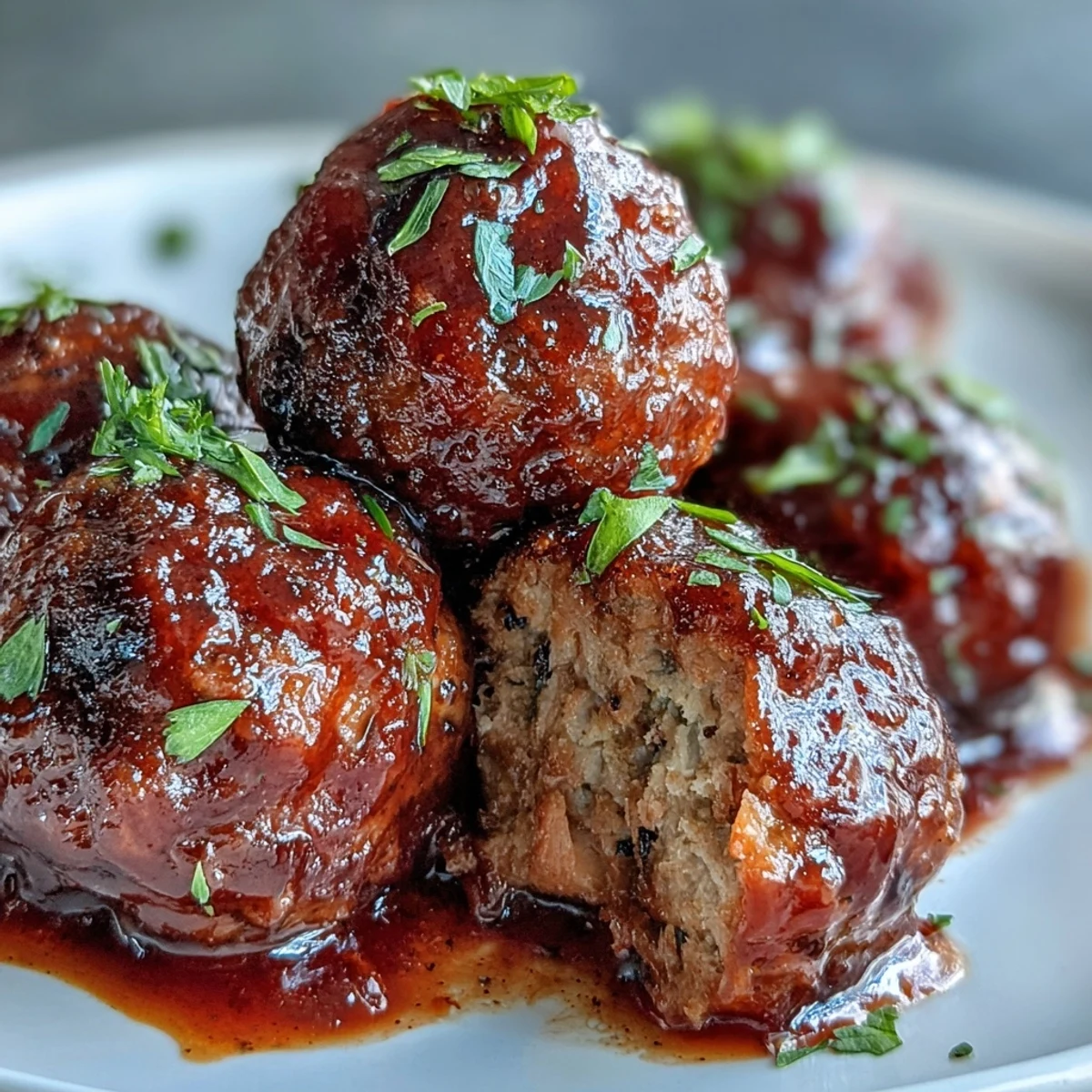 Grape Jelly and Chili Sauce Meatballs simmer in a sticky, glossy sauce inside a slow cooker, perfect for game day.