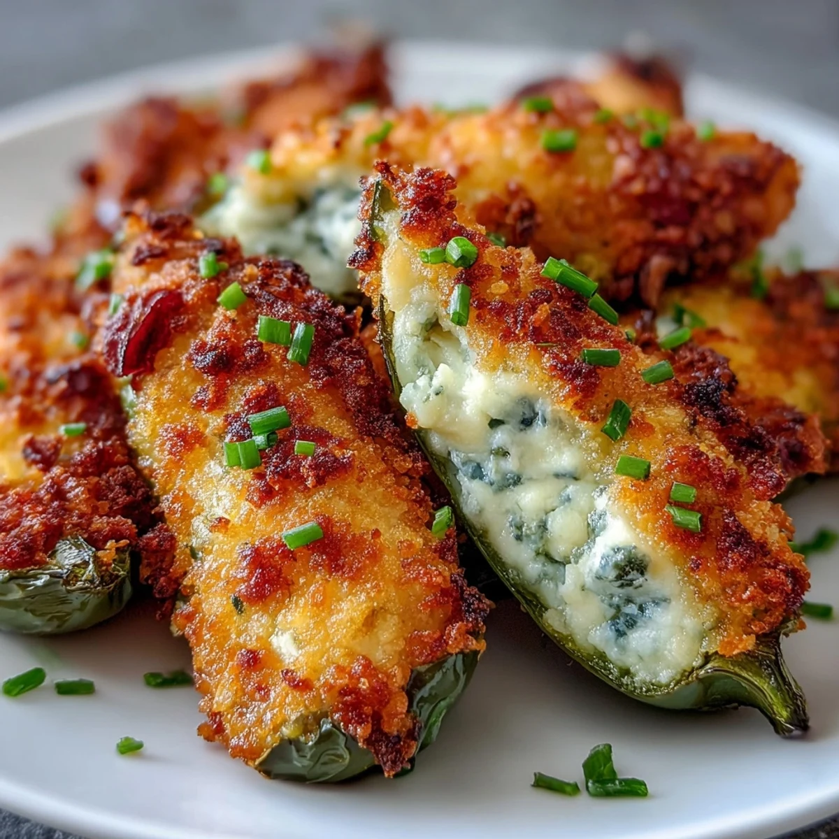Air Fryer Jalapeño Poppers stuffed with creamy cheddar and soft, tender peppers served warm.