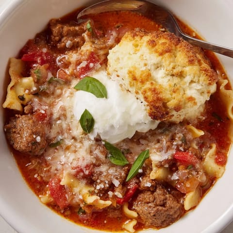 Lasagne Soup Cheesy Biscuit Melts