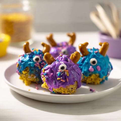 Deliciously creamy Cheesy Pretzel Cream Cheese Monster Cake Balls perfect for Halloween parties.  
