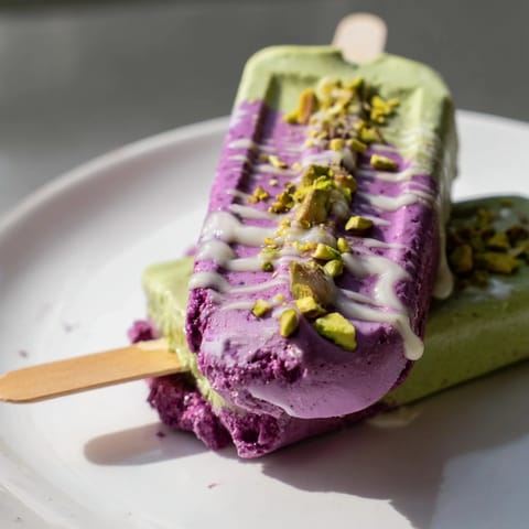 Ube Pistachio Ice Cream Bars