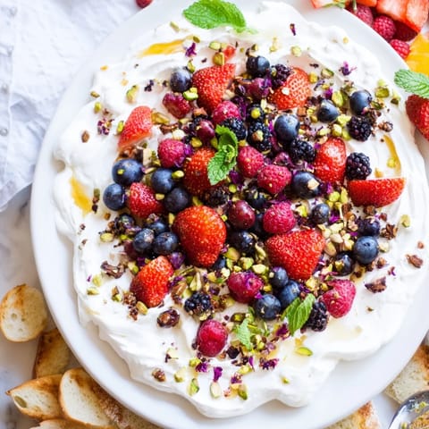 Whipped cream cheese and sweet toppings create a perfect butter board dessert.  