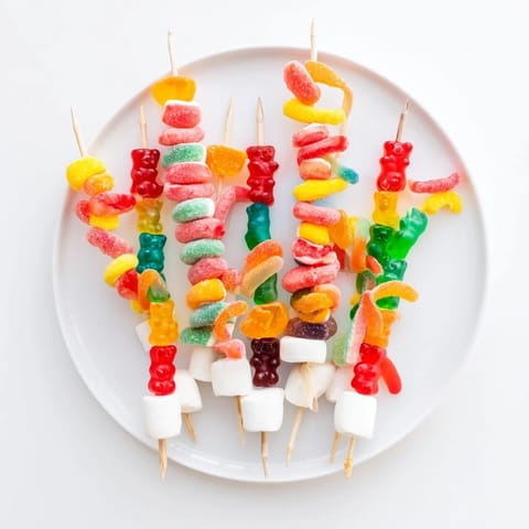 Colorful Gummy Candy Kabobs