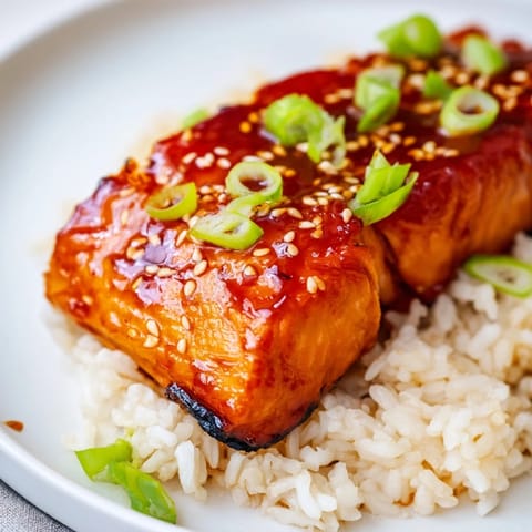 Sticky Orange Salmon Rice