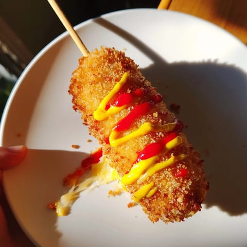 Cheesy Korean Corn Dogs