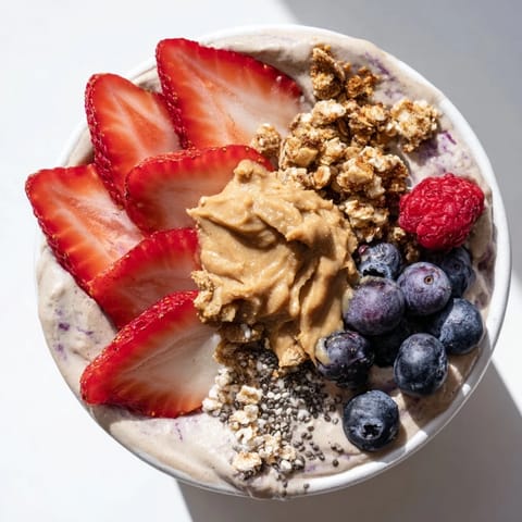 This healthy Protein Ice Cream Bowl has a smooth, rich texture and sweet banana flavor.