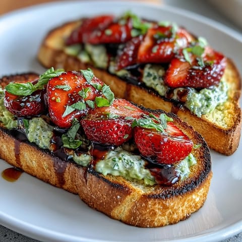 1. Galentine's brunch avocado toast with strawberry balsamic features creamy avocado spread on golden sourdough topped with fresh berries and a sweet-tangy glaze.  
