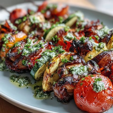 Summer grilled veggie skewers