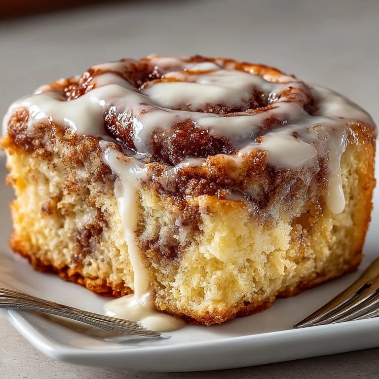 Homemade Cinnamon Roll Cake recipe, soft texture, glazed to perfection, enjoy with coffee.