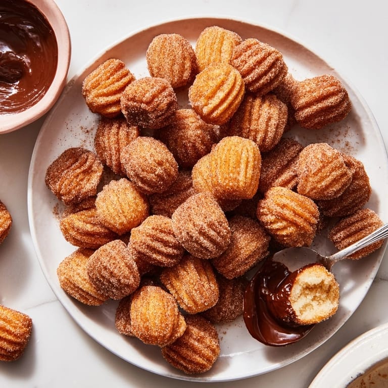 Easy Churro Bites, piping hot and sugary, a perfect comforting dessert to make at home.