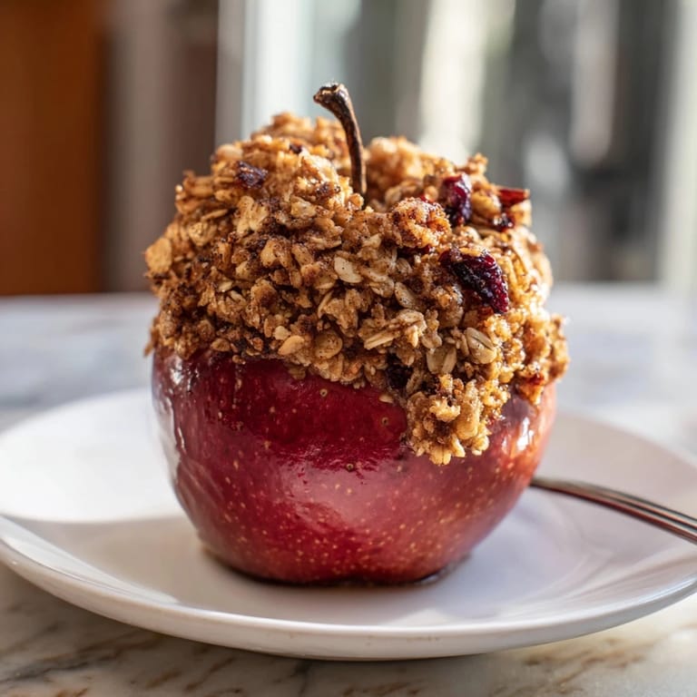 Served warm, these Baked Apples with Oat-Nut Crumble smell amazing and taste divine.
