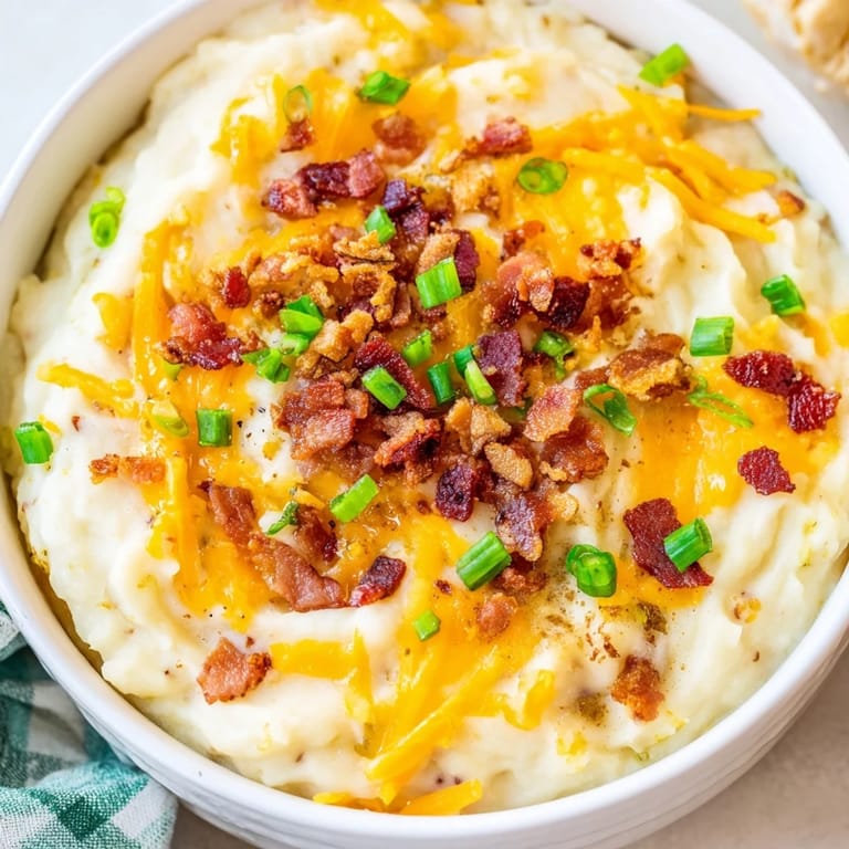 Abundantly rich Crockpot Loaded Baked Potato Soup, a gluten-free delight, ready for serving with green onions.