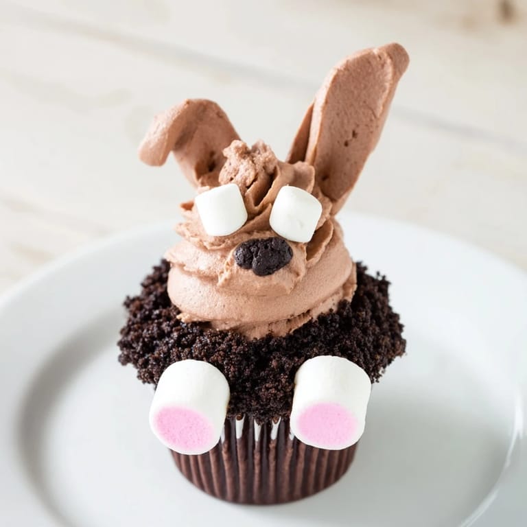 Delightful Bunny Burrow Cupcake Tray: These delicious cupcakes look so cute with marshmallow bunny details!