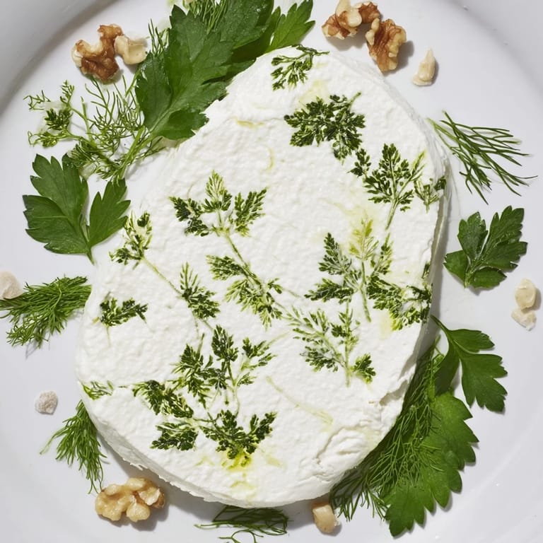 Delicious homemade The Fossil Record appetizer with artistic cheese imprints and shelled nuts for a tasty snack.