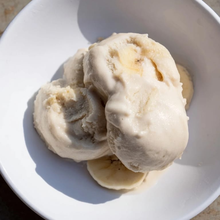 Frozen banana blended with milk—this 2-Ingredient Banana Ice Cream is a simple, delicious treat!