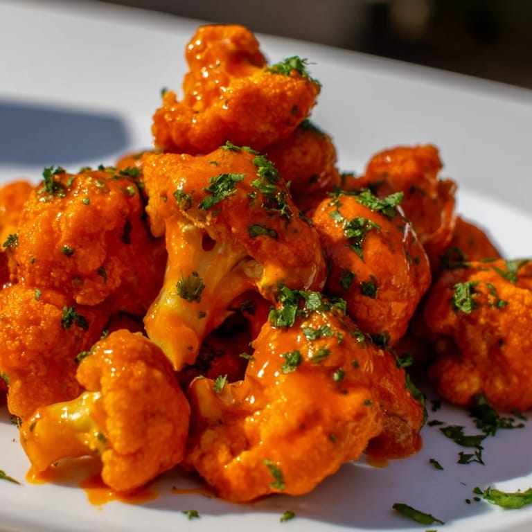 Hot and flavorful Buffalo Cauliflower Bites, a vegan twist on a classic game-day snack.