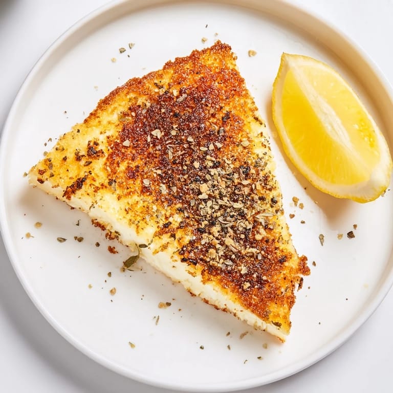 Melted Greek saganaki cheese is perfectly fried, savory, and sprinkled with fragrant oregano.