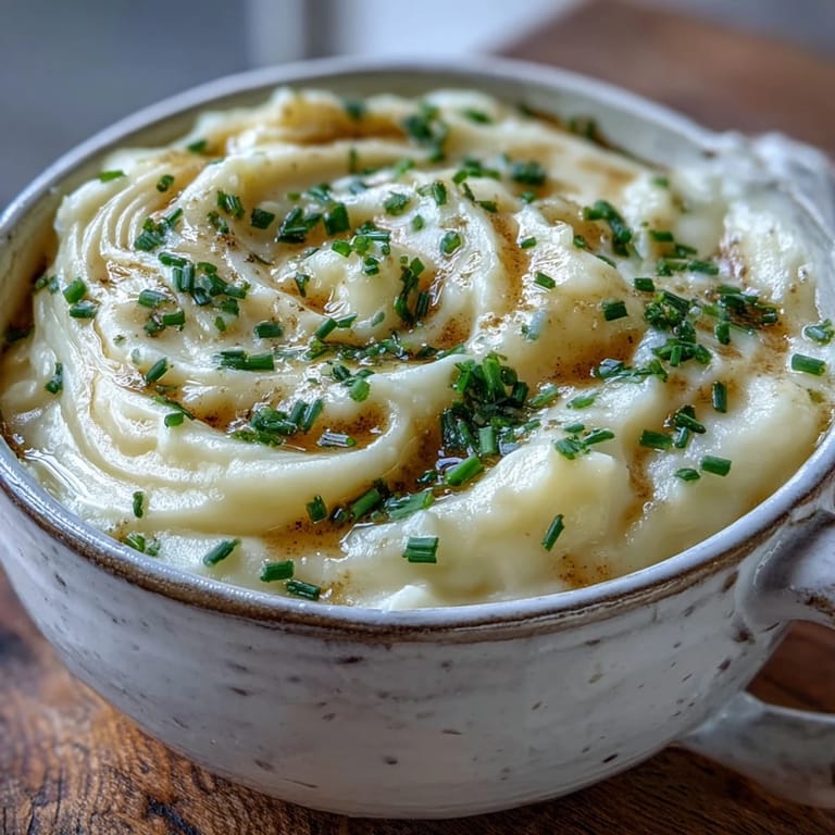 Close-up of Cream of Potato Soup, garnished with cheddar cheese and fresh parsley, perfect for a cozy winter dinner.