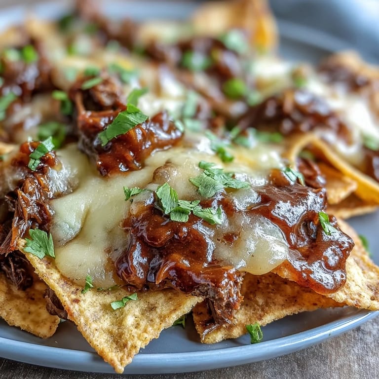 Loaded BBQ Beef Nachos with vibrant diced tomatoes and red onion garnish, perfect for sharing during game day gatherings.