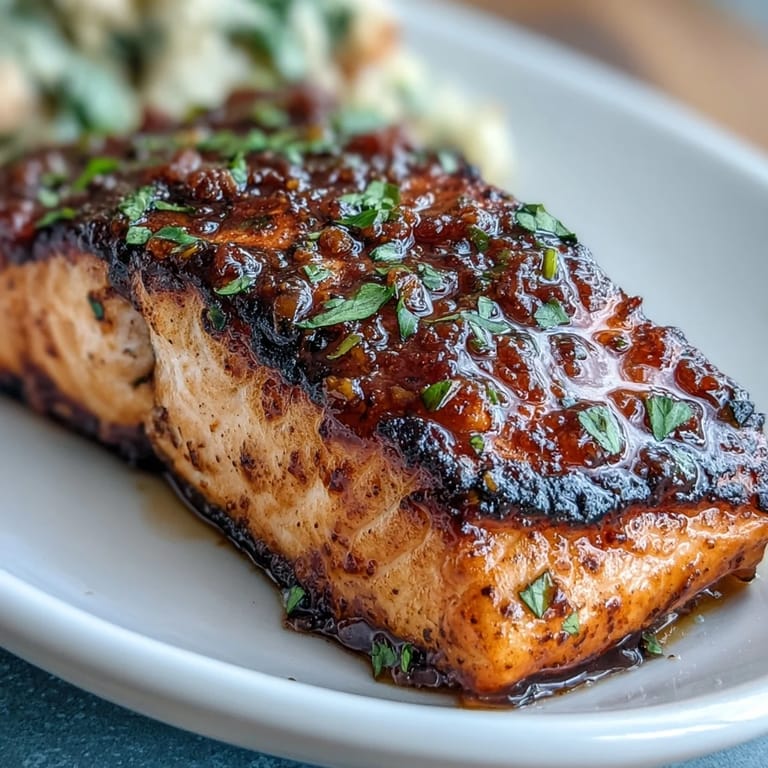 Succulent baked salmon fillets infused with garlic, honey, and soy sauce, inspired by Texas Roadhouse flavors for a restaurant-quality dinner.  