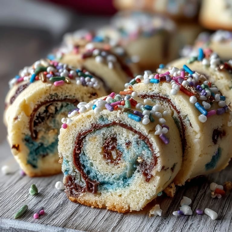 Whimsical pastel swirl cookies with dreamy colors, inspired by Cookie Run Kingdom, perfect for festive birthday celebrations.  