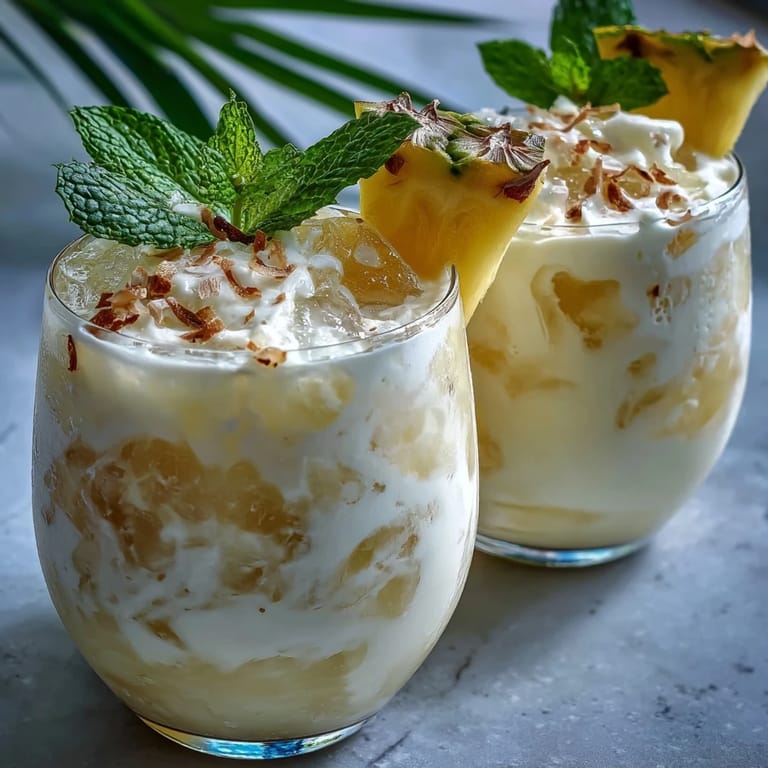 A vibrant glass of Pineapple Coconut Agua Fresca with creamy coconut milk, fresh pineapple, and a lime wedge, perfect for summer.